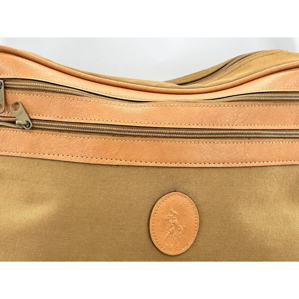 U.S. Polo Assn Canvas Messenger Bag Tan Crossbody Laptop Travel Unisex Heritage